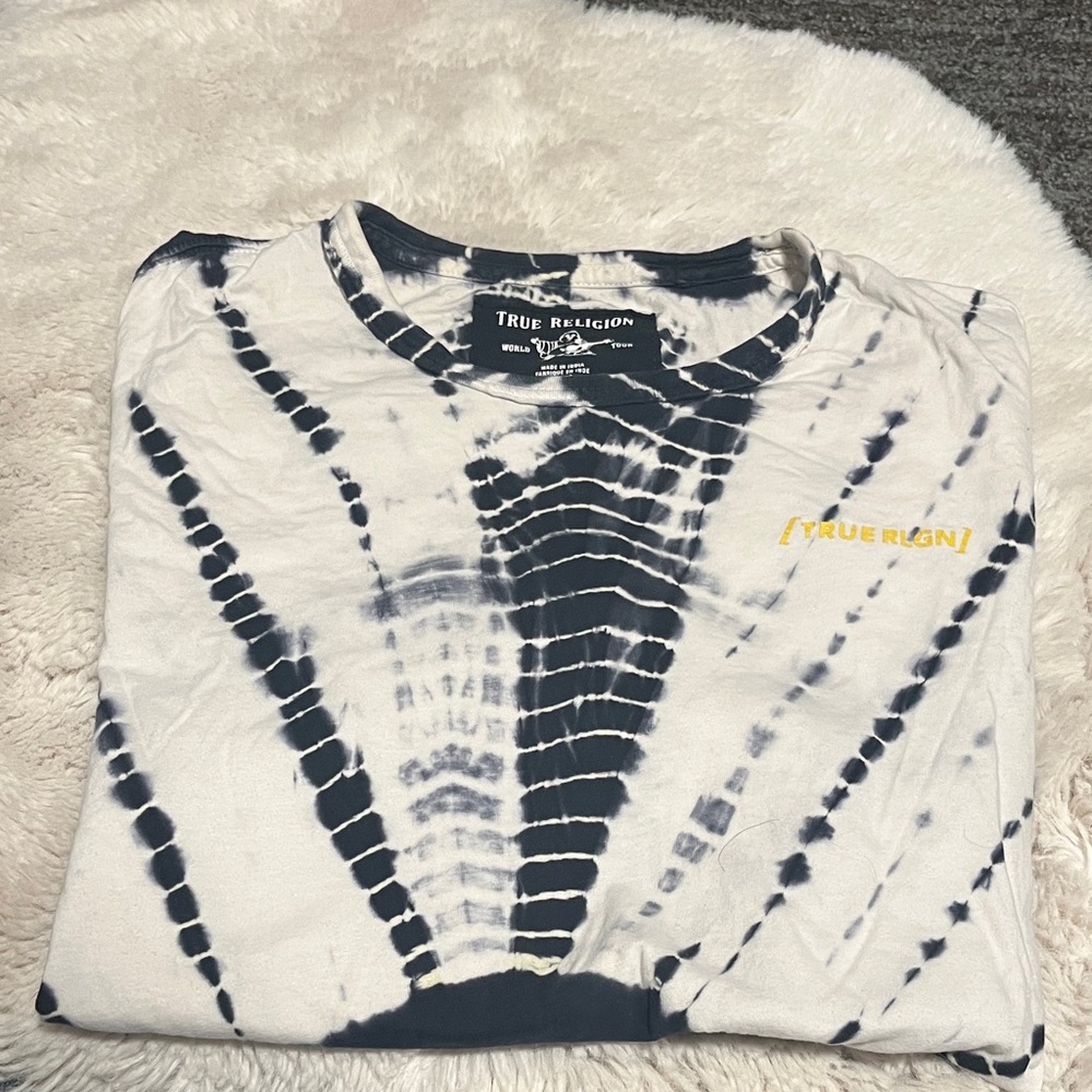 True Religion Black and White Spiral Tee